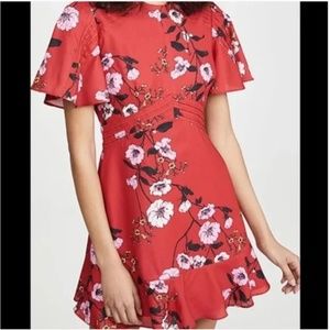 Keepsake Red Floral Darkness Mini Dress XXS